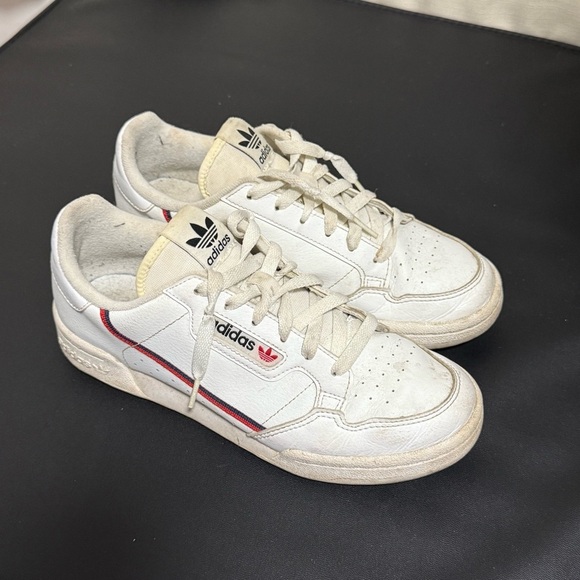 adidas Shoes - Adidas White Sneakers with Red and Black Details